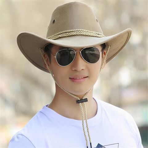 西部牛仔帽马术帽骑士帽西部牛仔帽夏天户外爵士沙滩帽男士牛仔帽40到