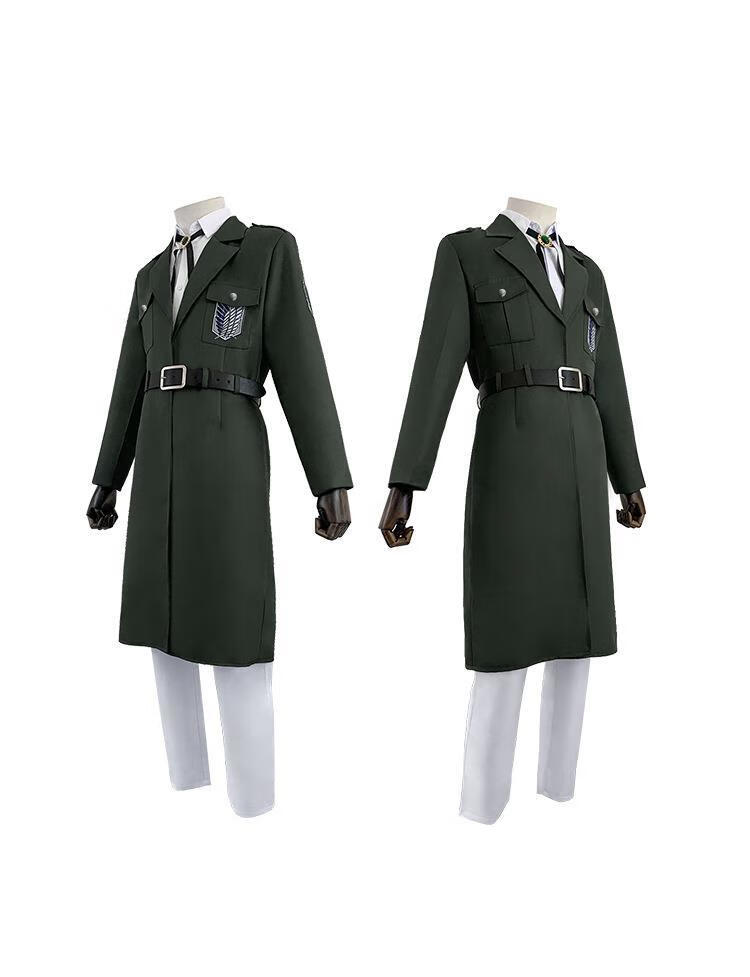 自由之翼进击的巨人cos服调查兵团服兵长cosplay动漫军绿色风衣风衣