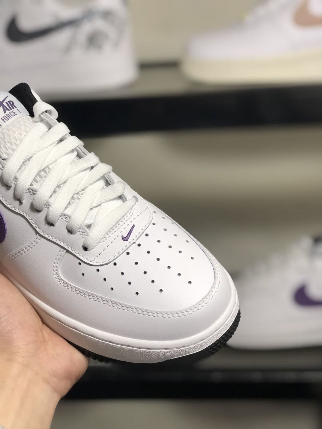耐克nike官方旗舰1白紫空军一号男女低帮运动休闲校园风板鞋dh7440