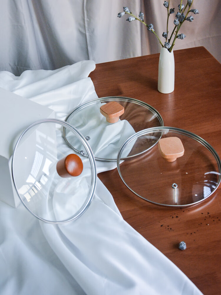 小锅盖 玻璃锅盖 家用钢化玻璃锅盖不锈钢日式雪平奶锅不粘锅盖大小