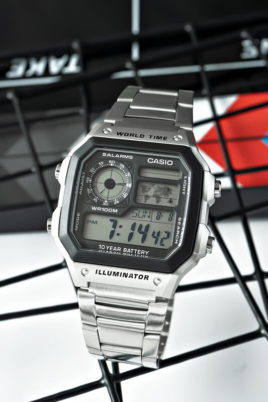 卡西欧 casio 手表小方块5600冰韧系列金属太阳能男女表时尚运动防水