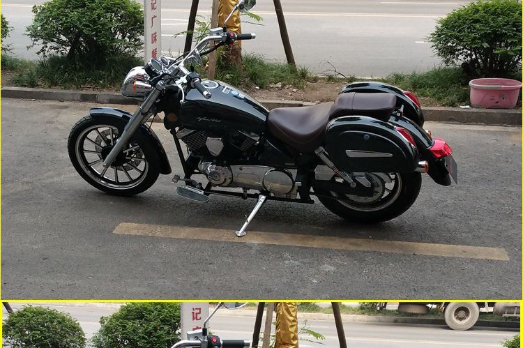 适用于力帆v16lf250e250d摩托车改装靠背保险杠挡风板后备箱v16电镀银