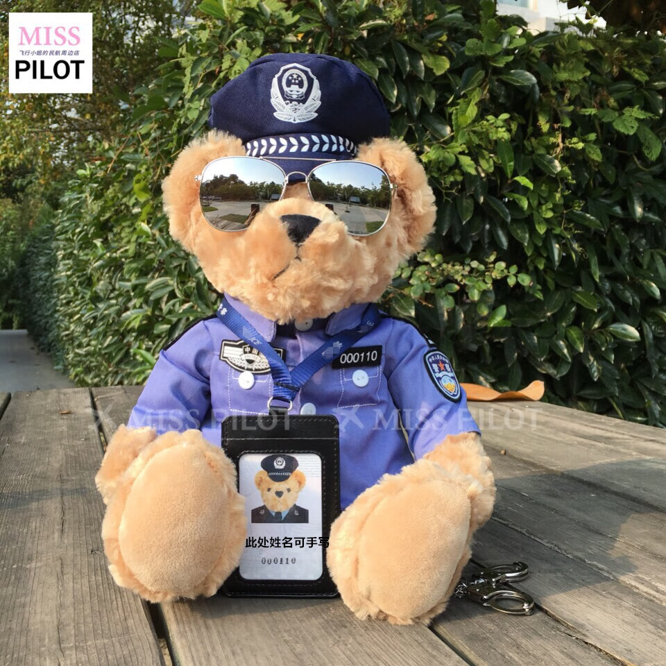 儿童节警察熊空警民警交警公仔熊police礼物毛绒玩具纪念品玩偶定制