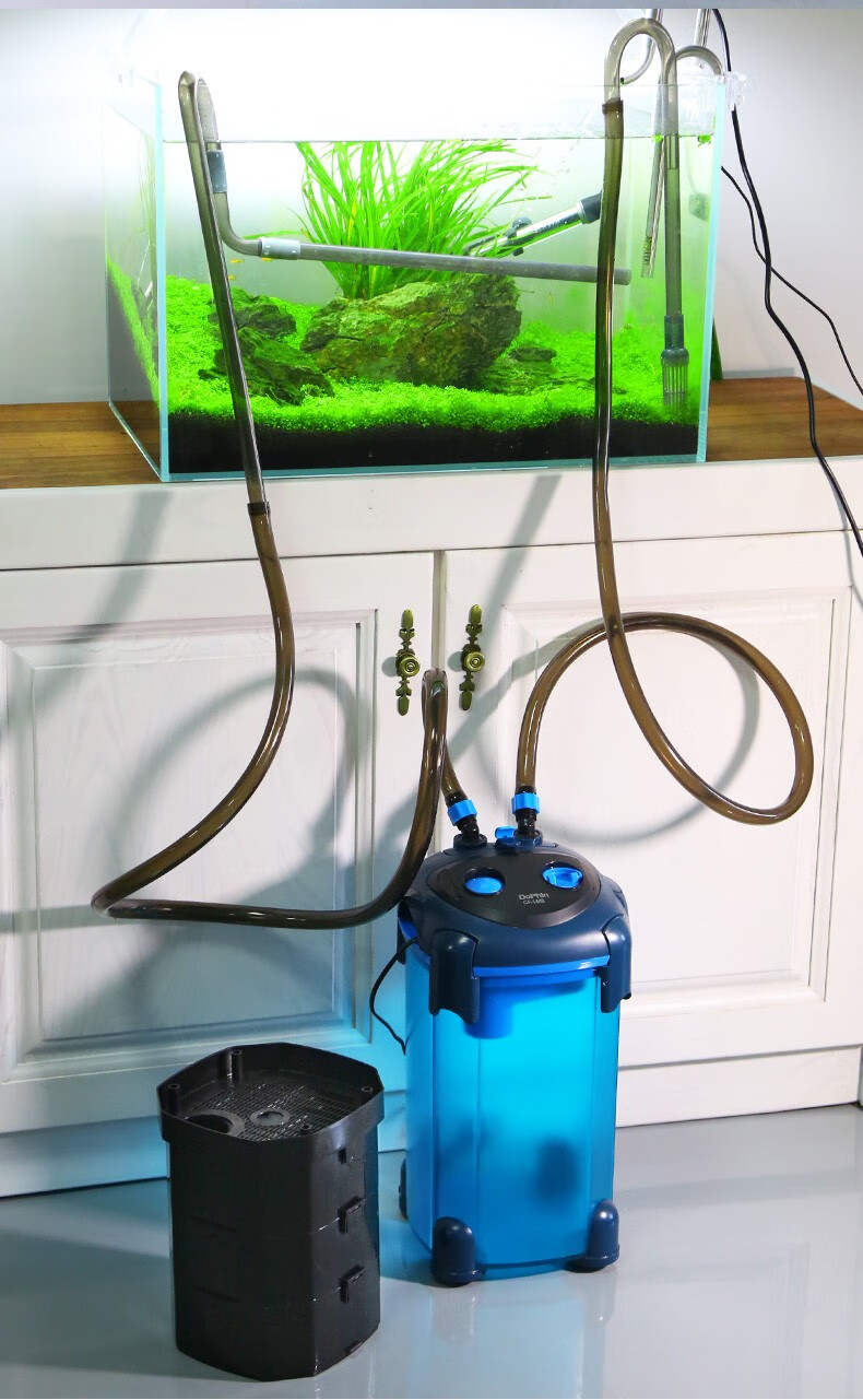 鱼缸过滤桶外置低音过滤器系统循环泵水草缸滤筒滤桶缸外阙拈芊 【99