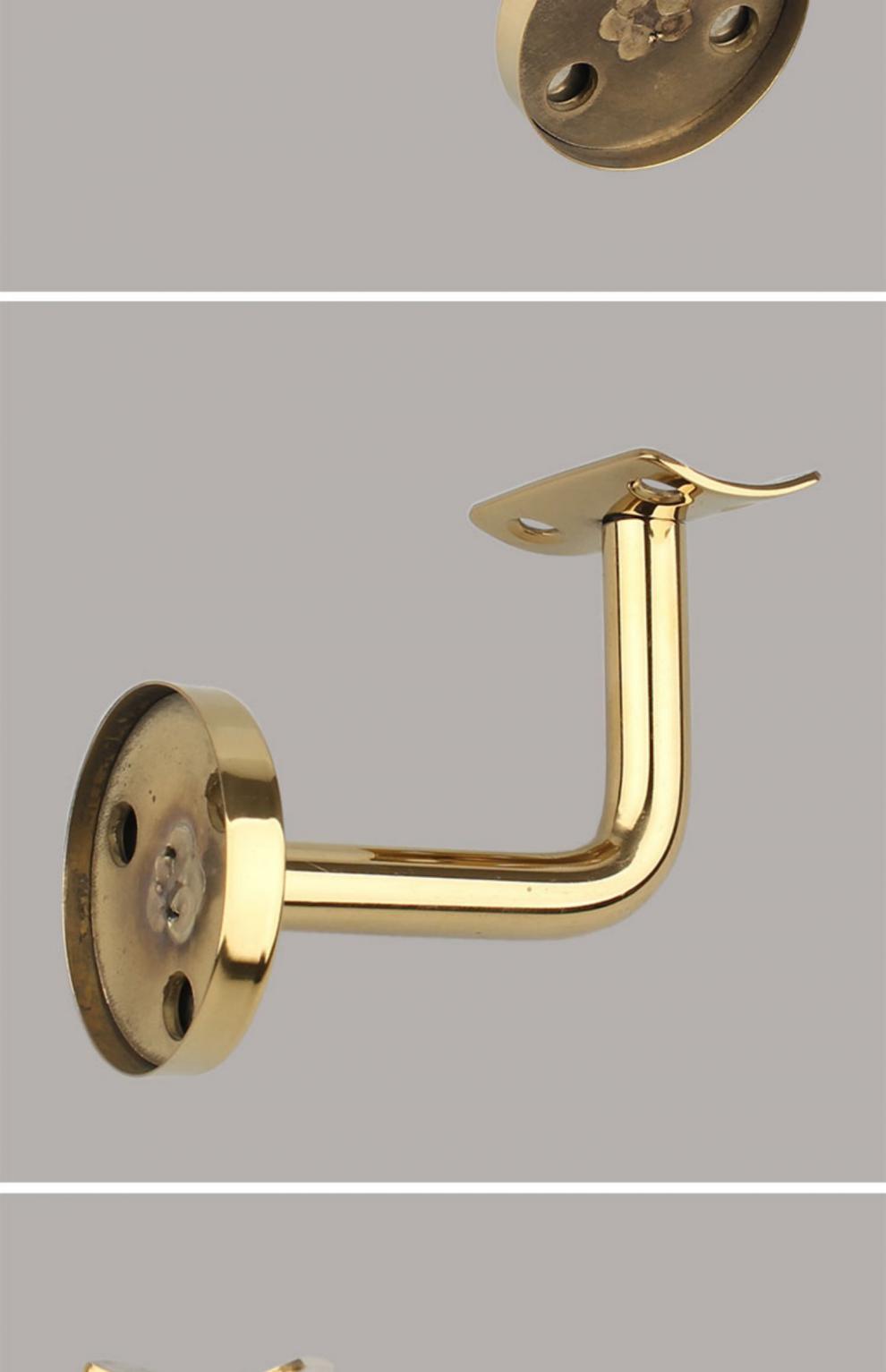 钛金楼梯扶手托架金色不锈钢304靠墙扶手支架加长扶手支撑配件亮光钛