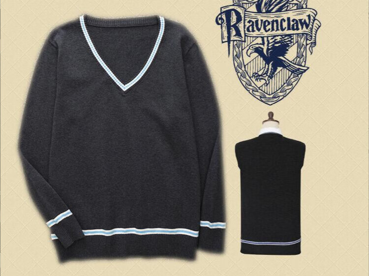 哈利波特衣服哈利波特长袖毛衣成人哈利魔法学院v领毛衣格兰芬多针织