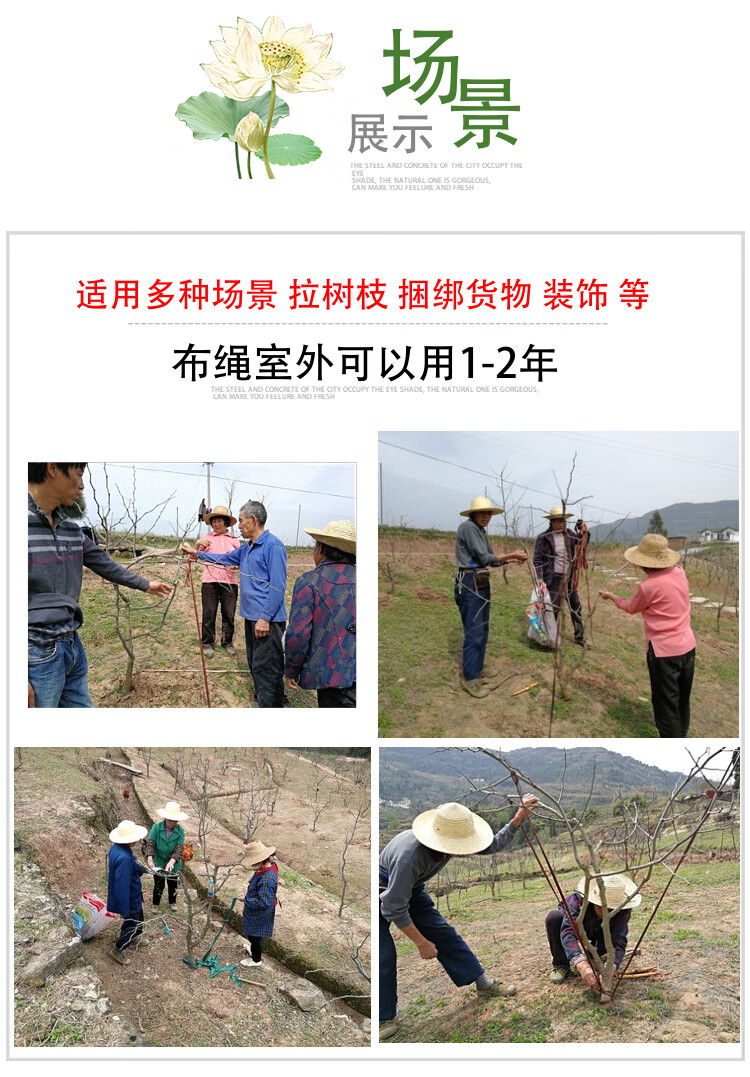 布带绳果树拉枝布条绳捆绑布绳子拉枝定型绳捆土球布条拉链马扎绳 混