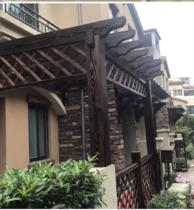 户外防腐木碳化木庭院葡萄架花架简易凉亭车棚走廊阳光房定制厂家 3米