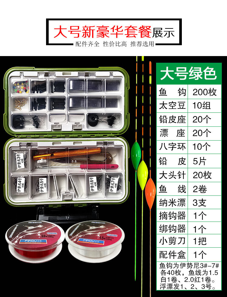 魚鉤套裝全套組合多功能漁魚具用品大全好貴的釣魚鉤子小配件 【大號