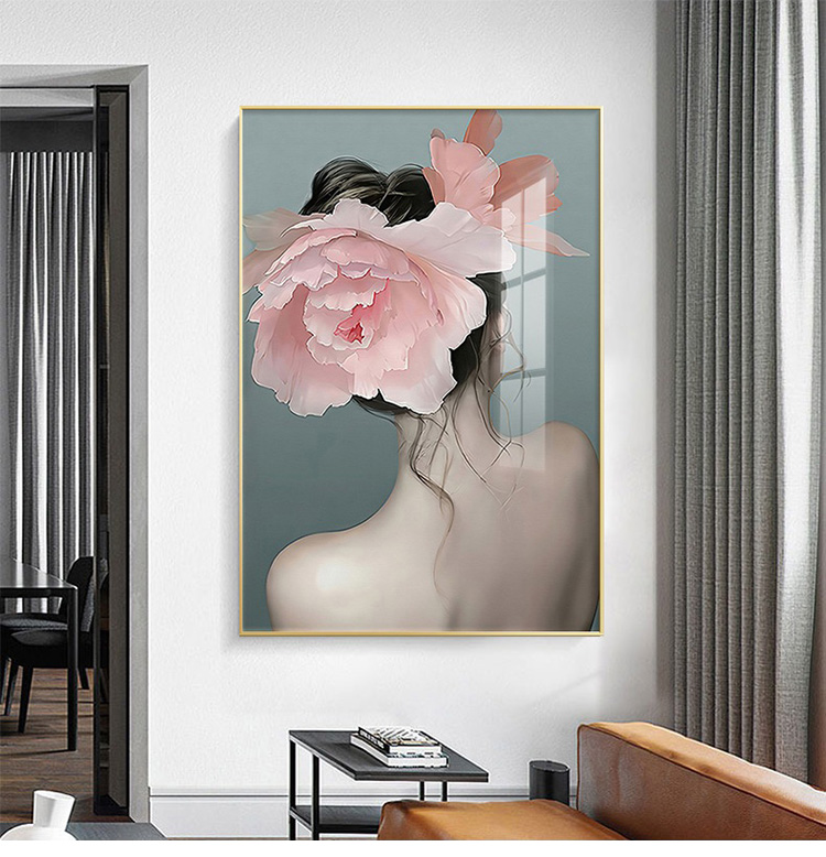 美容院挂画现代轻奢美女人物客厅装饰画玄关主卧室床头高级感壁画蝶恋
