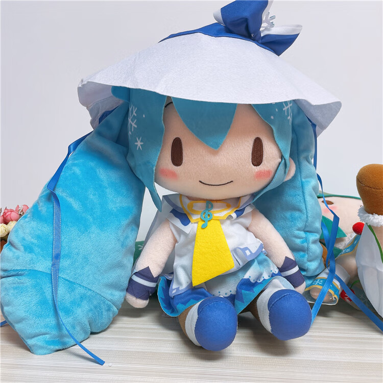 【京速推】傻fufu初音 世嘉 初音 未来 fufu 毛绒 雪初音 樱花 蝴蝶结