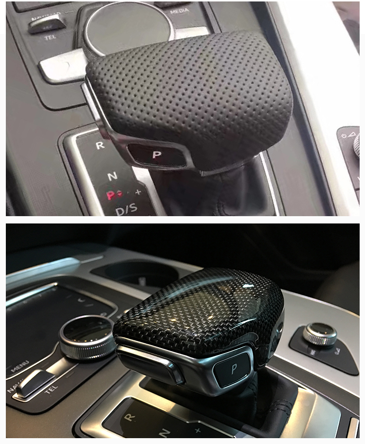 适用于奥迪a4l档把改装a5q5lq7s5s4碳纤维排挡头贴挂挡换挡手球档杆