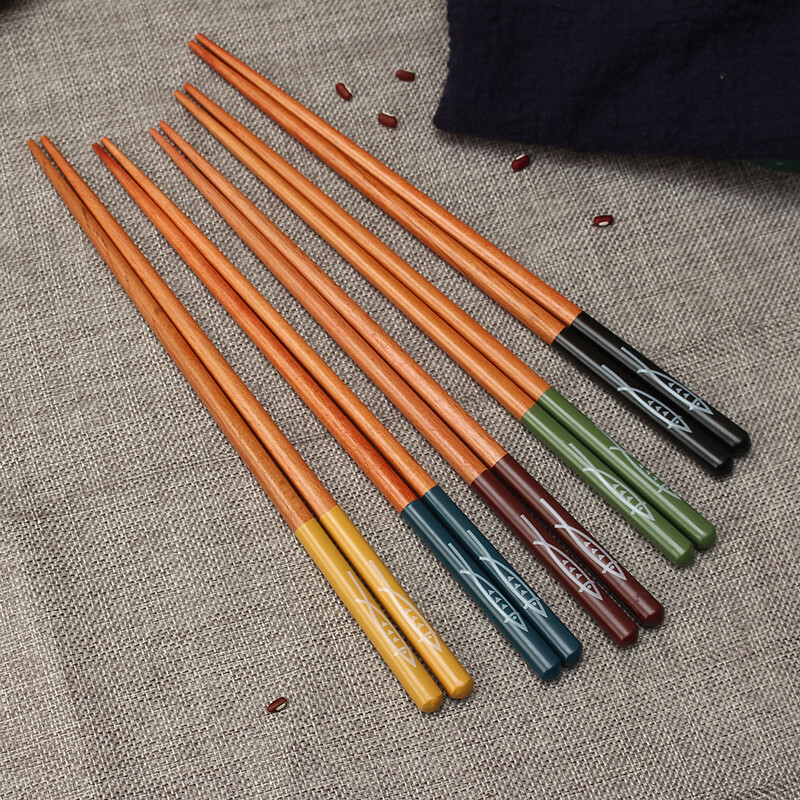 木头筷子 木筷日式尖头筷子 实木家用寿司店樱花和风防滑料理木头块子