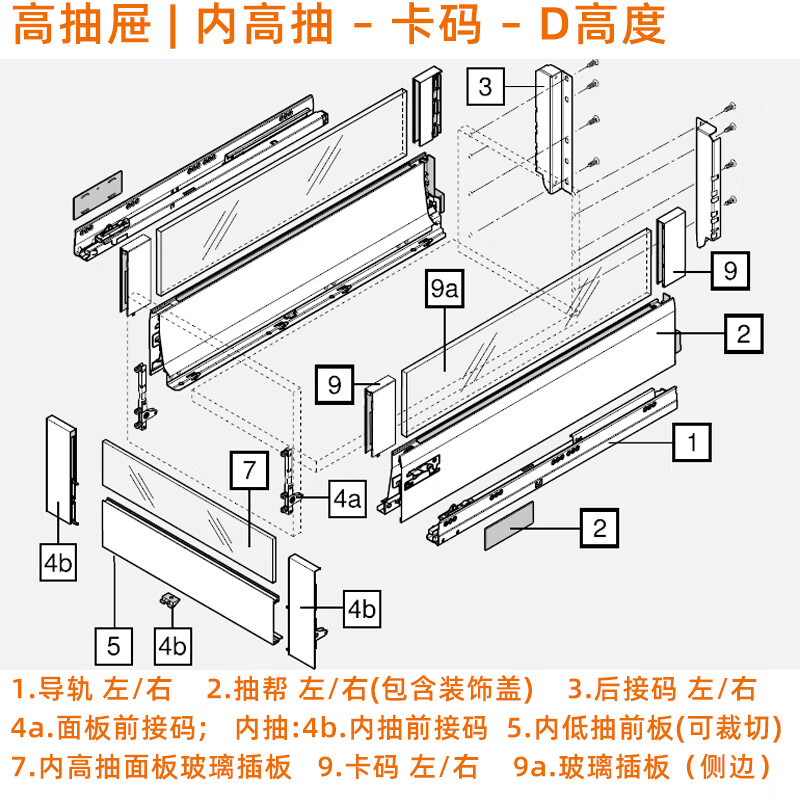 百隆方杆抽屉百隆blum骑马抽屉方杆百变星金属抽全拉阻尼导轨滑轨托底