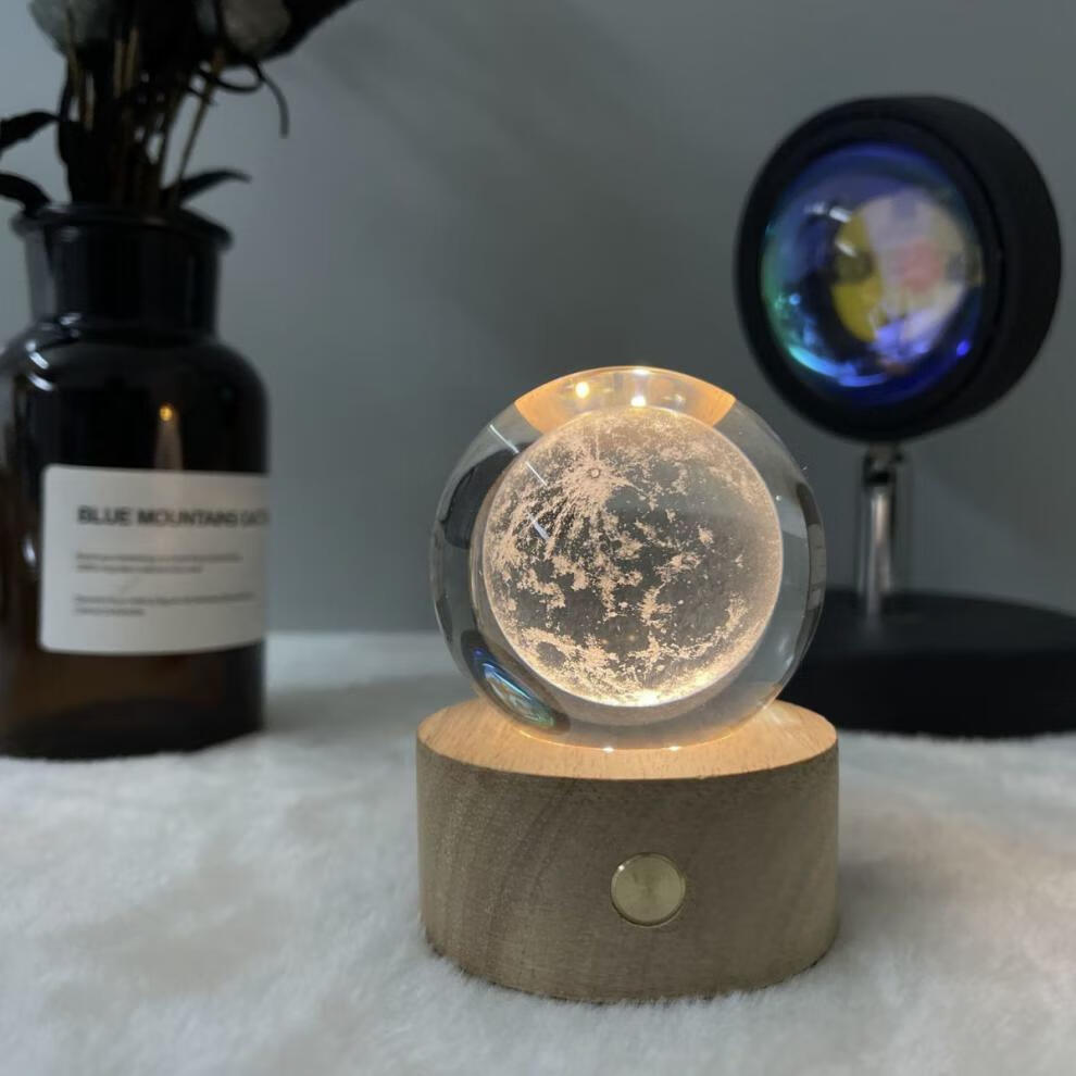 神秘银河系 6cm水晶球 插电暖光圆形底座 礼袋【图片