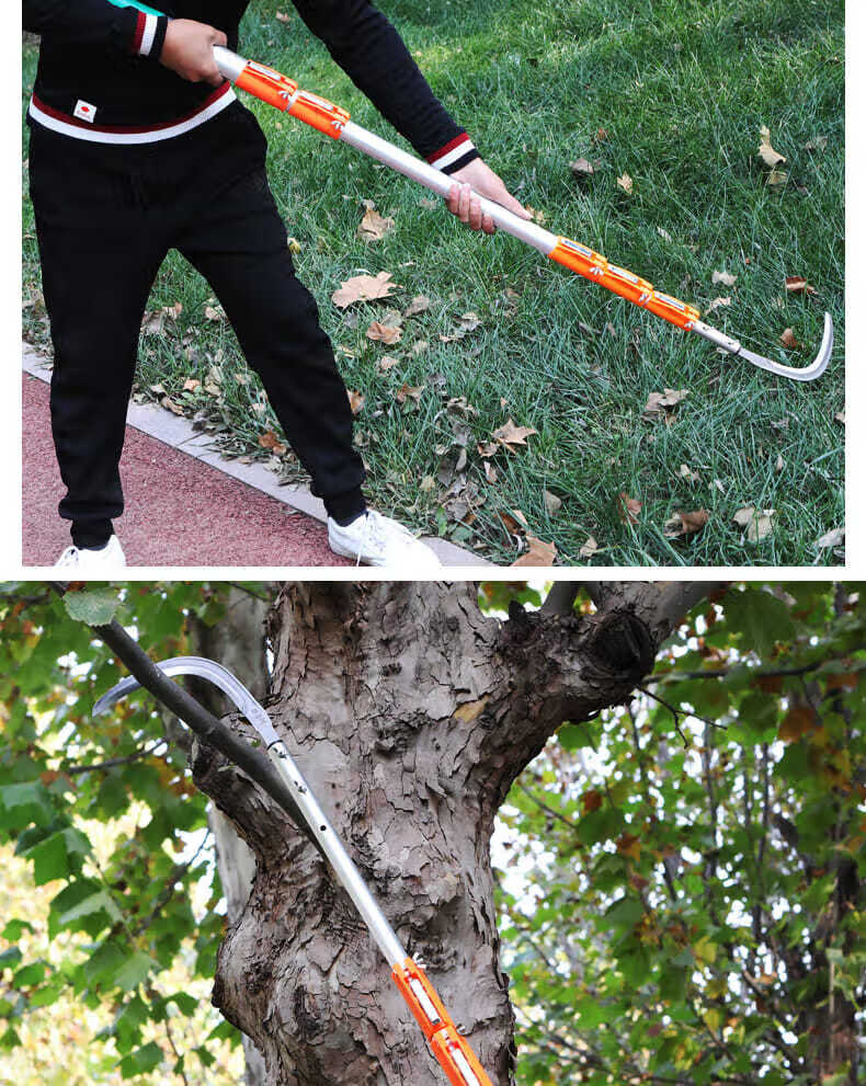 汐岩 加粗防电摘割槟榔刀伸缩杆加长12米10米槟榔杆加厚铝合金长抄网