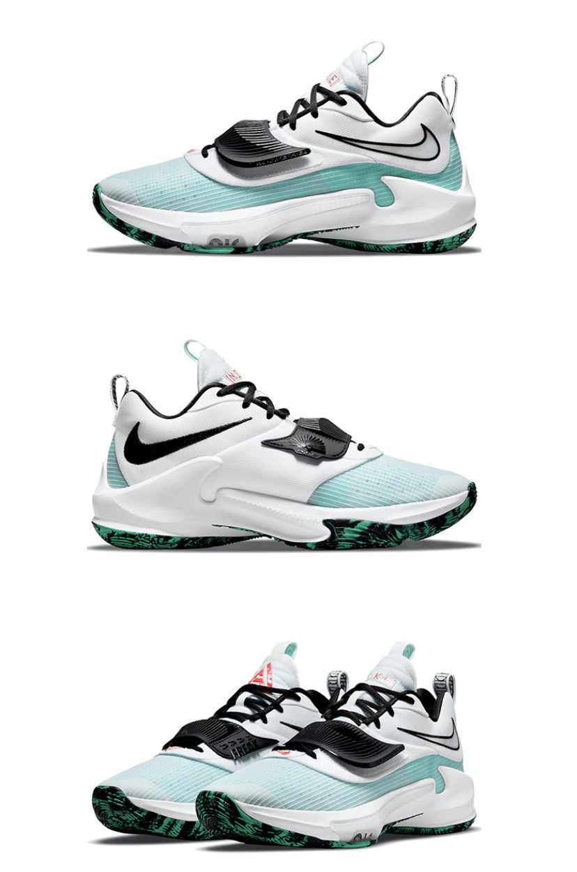 字母哥 3代 zoom 3 ep黑紫湖水蓝防滑耐磨实战篮球鞋 dh4528 字母哥3