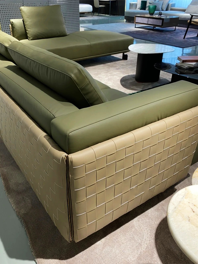 natuzzi真皮沙发 natuzzi设计师 campus编织沙发意式极简皮后现代别墅