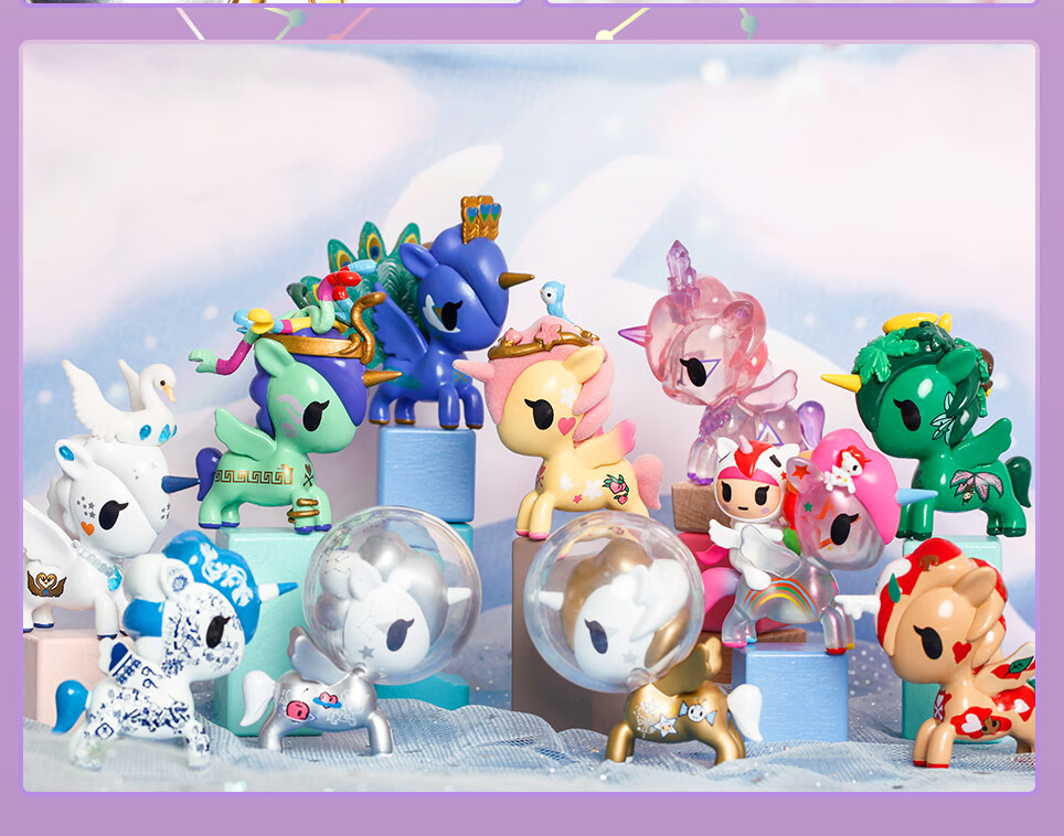 独角兽盲盒樱花福袋网红玩具盲盒手办摆件盲盒娃娃全套惊喜生日礼物