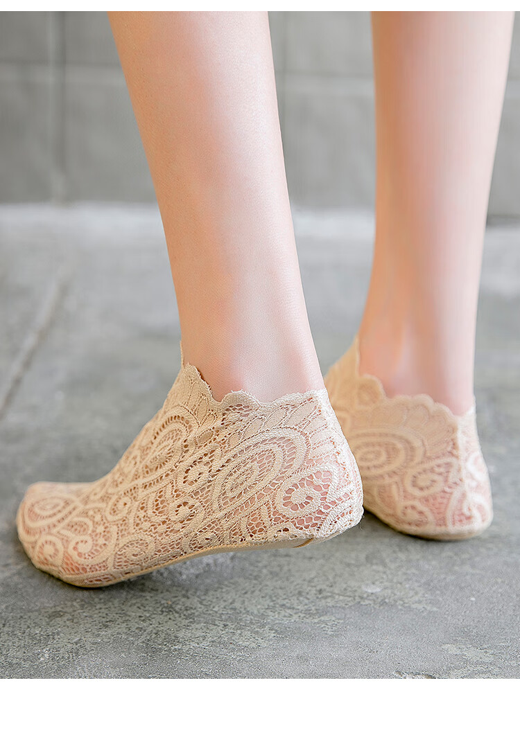 花边蕾丝袜子女船袜日系短袜浅口夏季薄款女士网眼镂空棉袜底3w 选此