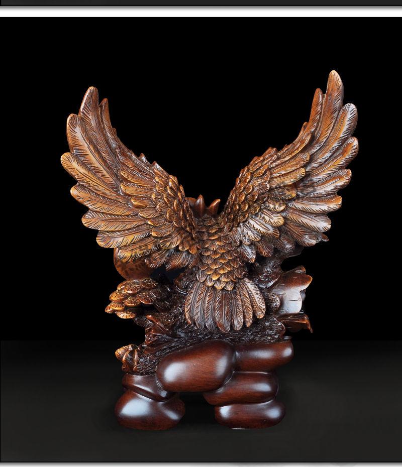 大展宏图老鹰工艺品摆件客厅装饰品办公桌老板老总桌面开业礼品木珠缘