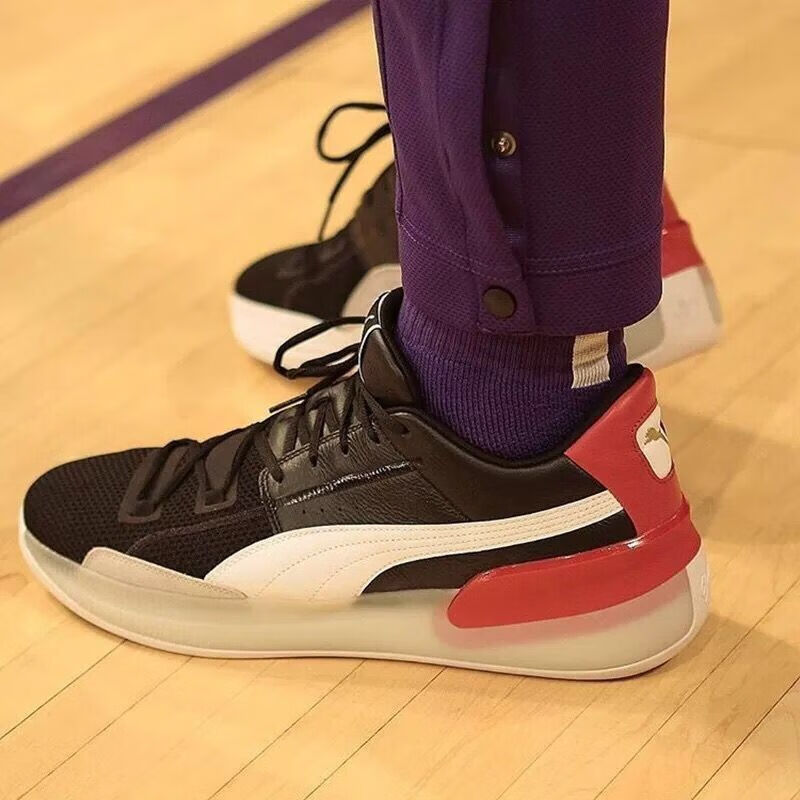 彪马(puma)新clyde hardwood库兹马黑白纷色湖人队男缓震耐磨实战低帮