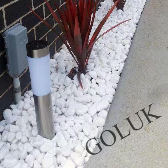 定制适用白石子铺路铺地装饰庭院阳台造景小石头园林花园景观白色