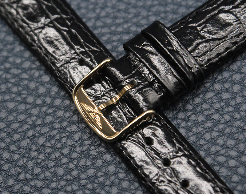 适用于浪琴真皮表带原装瑰丽男女配件律雅l4博雅嘉岚鳄鱼纹针扣皮带