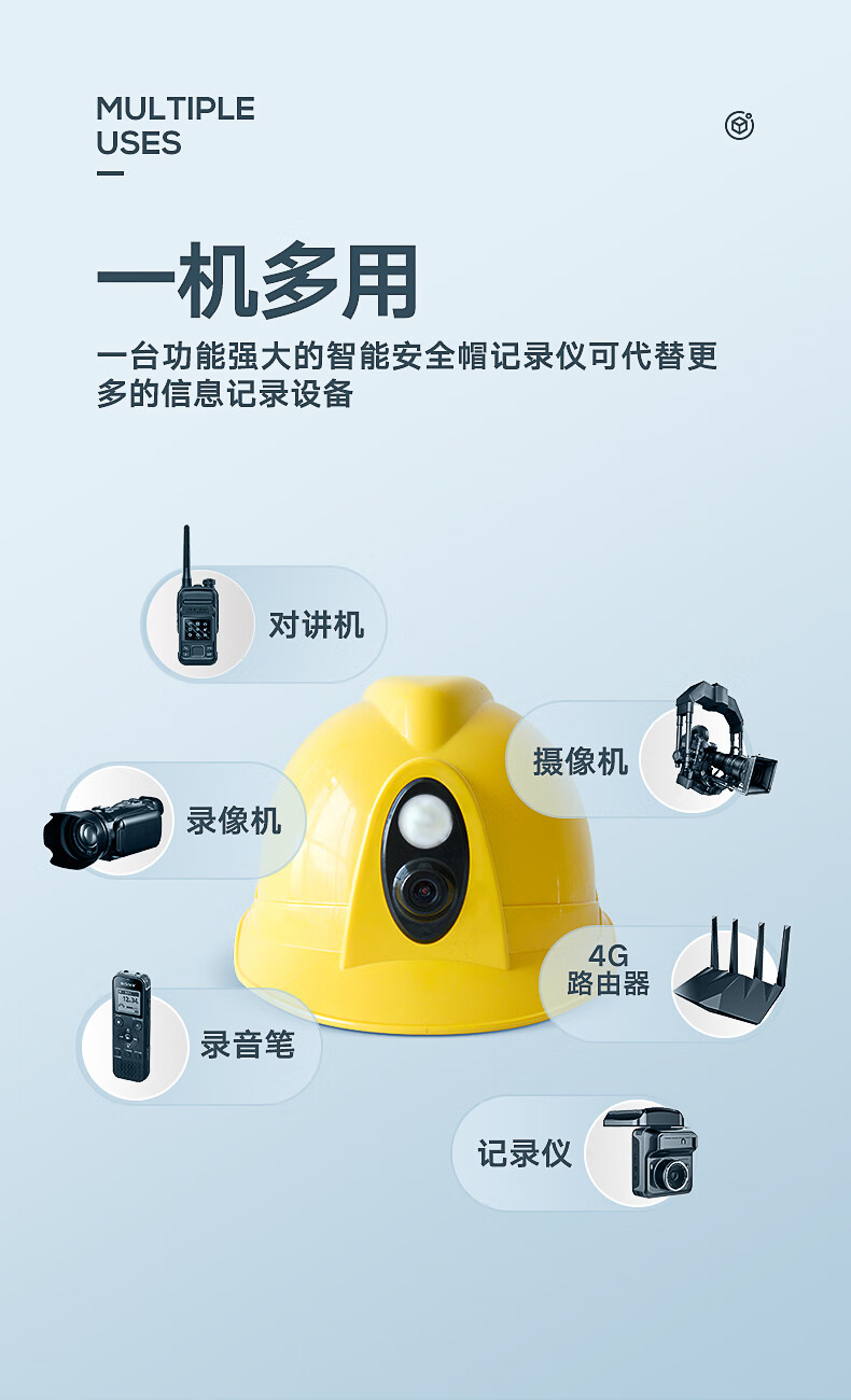 安全帽子视频对讲图传工地定位头盔带摄像头4g旗舰版200万像素远程