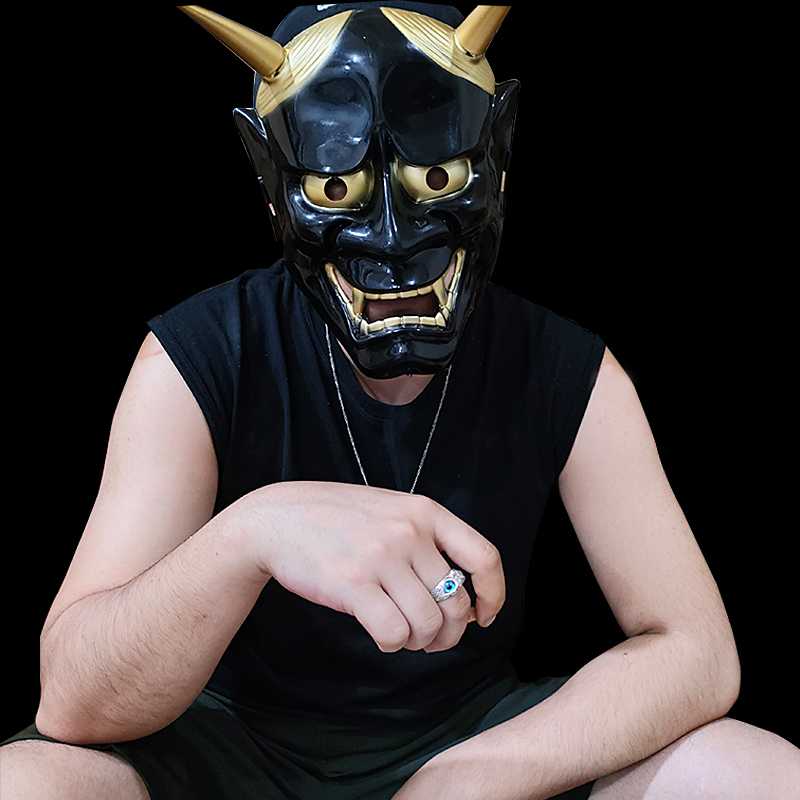 般若面具 兰陵王般若面具全脸cos日式sn8453 般若复古白【图片 价格