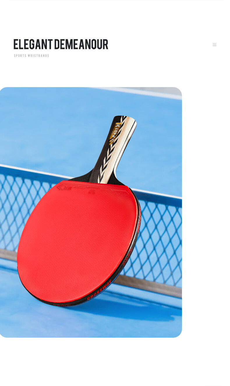 乒乓球拍子克 洛 斯威乒乓球拍横拍直拍套装反胶学生训练入门球拍