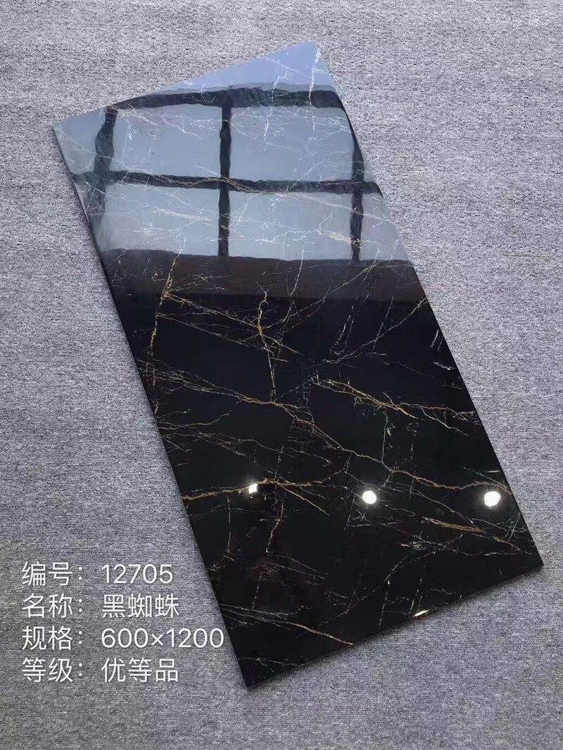 黑白色 银白龙通体大理石亮光瓷砖酒店ktv背景墙地砖 意大利黑白根