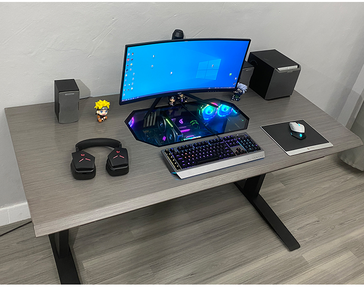 机箱一体式电脑桌 btooer新型电脑机箱一体桌透明台式组装机抽屉式