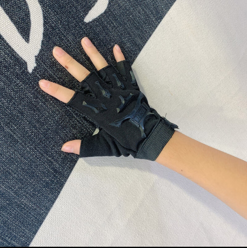 安踏【儿童无指手套霹雳手套街舞舞蹈表演科技感前卫机械舞机甲半指