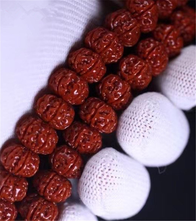 山中玉精选机刷包浆树王小金刚菩提子108颗手串矮桩双龙纹南瓜佛珠