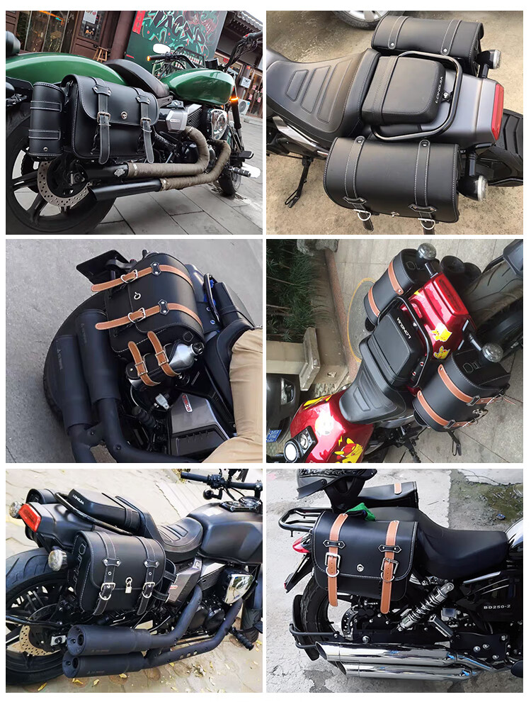 适用摩托车两侧挎包复古摩托车边箱通用型小牛雅迪电动车挂包马鞍工具