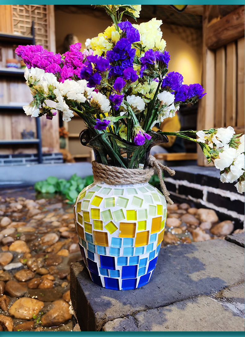 手工diy马赛克大号玻璃水培花瓶材料包风信子瓶儿童子活动自制作绿肥