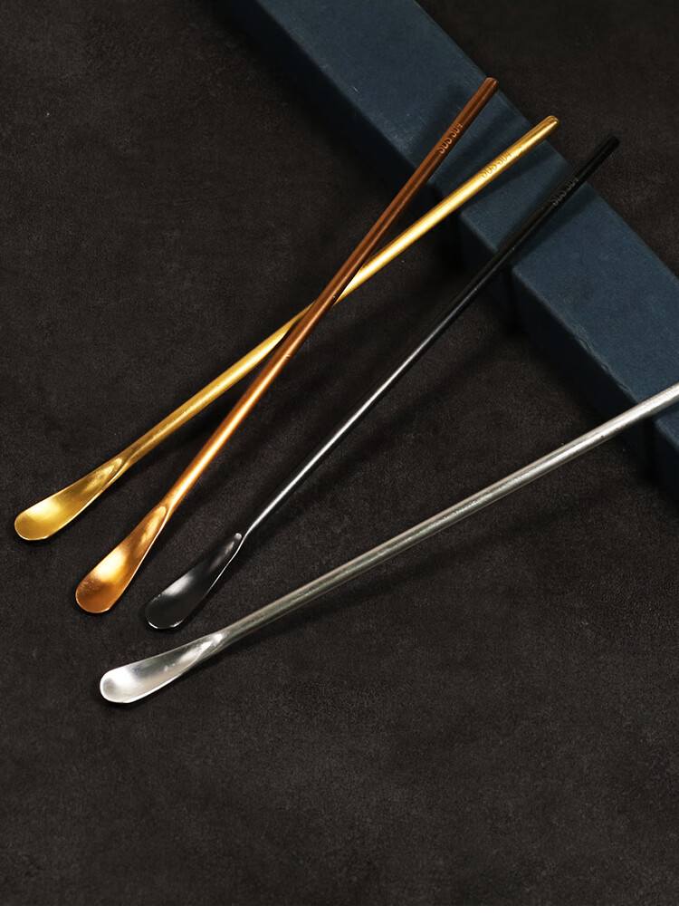 不锈钢鸡尾酒调酒棒 咖啡奶茶长柄搅拌勺 奶茶冰勺 玫瑰金色