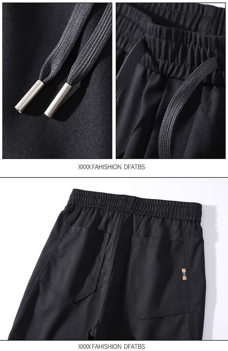 老爷车2022冰丝休闲裤男九分工装夏季潮流束脚宽松运动春秋款男士长