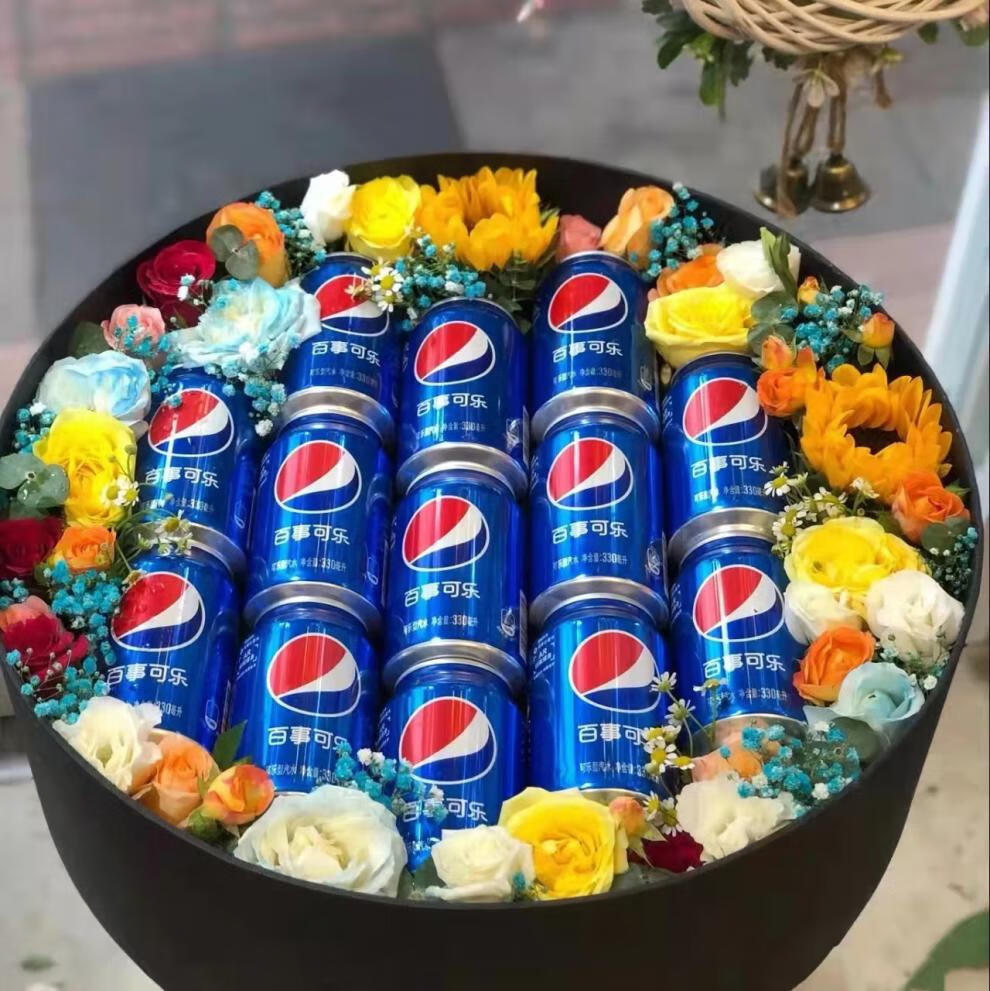 百事可乐花束全国同城专人配送礼盒上海养乐多成品旺仔牛奶生日店