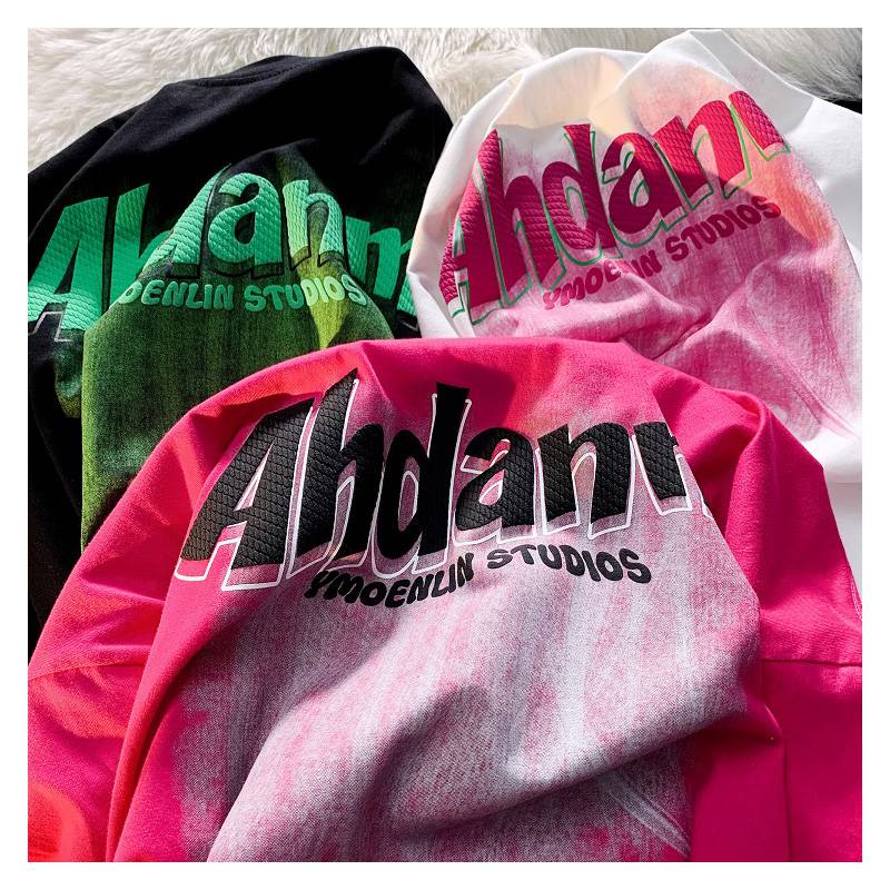 hyan美式原创设计潮牌oversize短袖t恤ins国潮宽松韩版上衣小众wvga玫