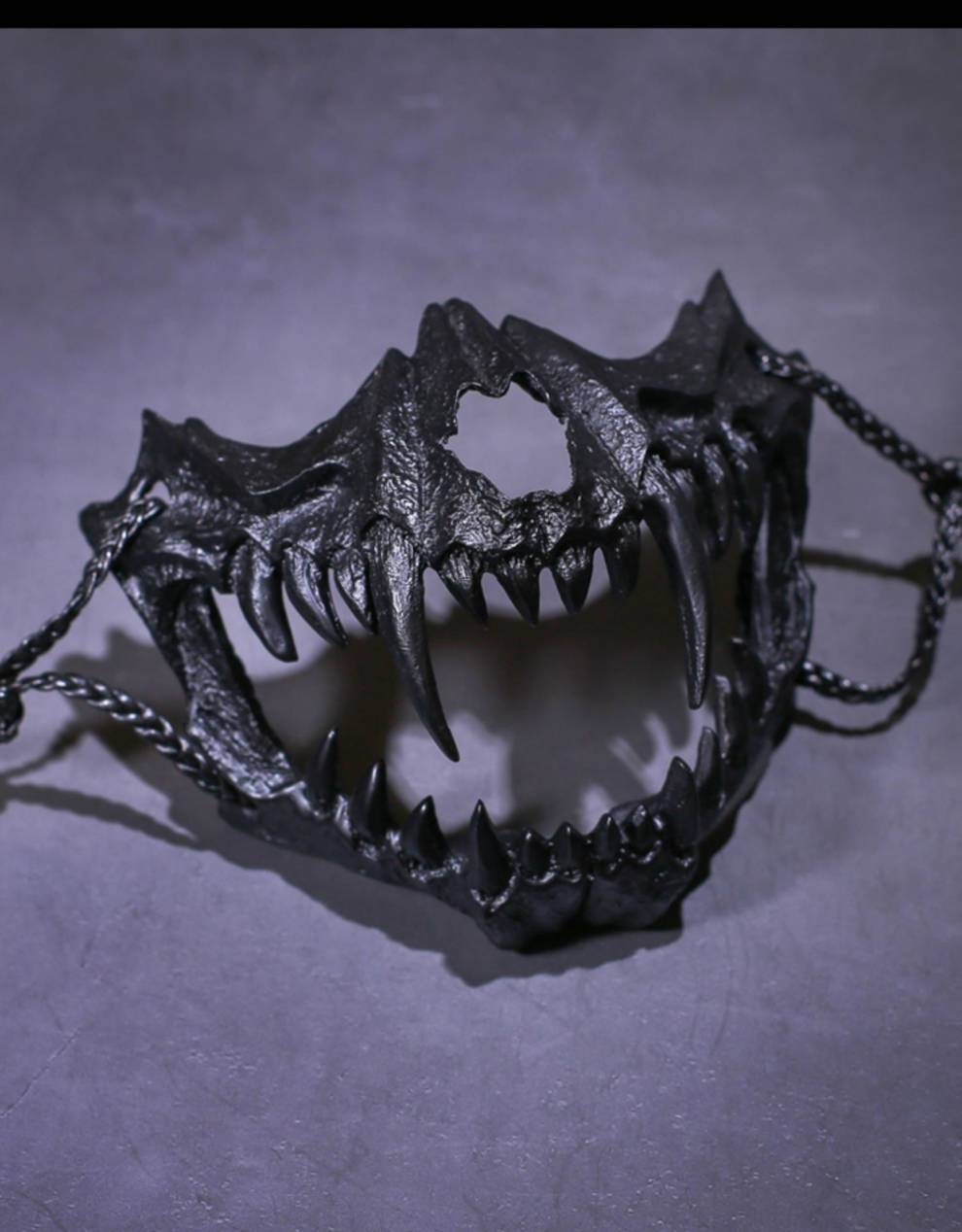 龙神半脸面具 万圣节嘴套cos仓戸朋克猛虎半脸面具日本龙神夜叉獠牙