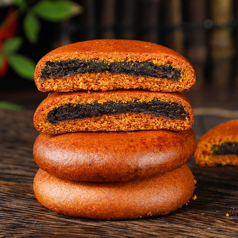 云南特产荞三香荞饼荞麦月饼豆沙味苏子糕点休闲零食小吃早餐整箱