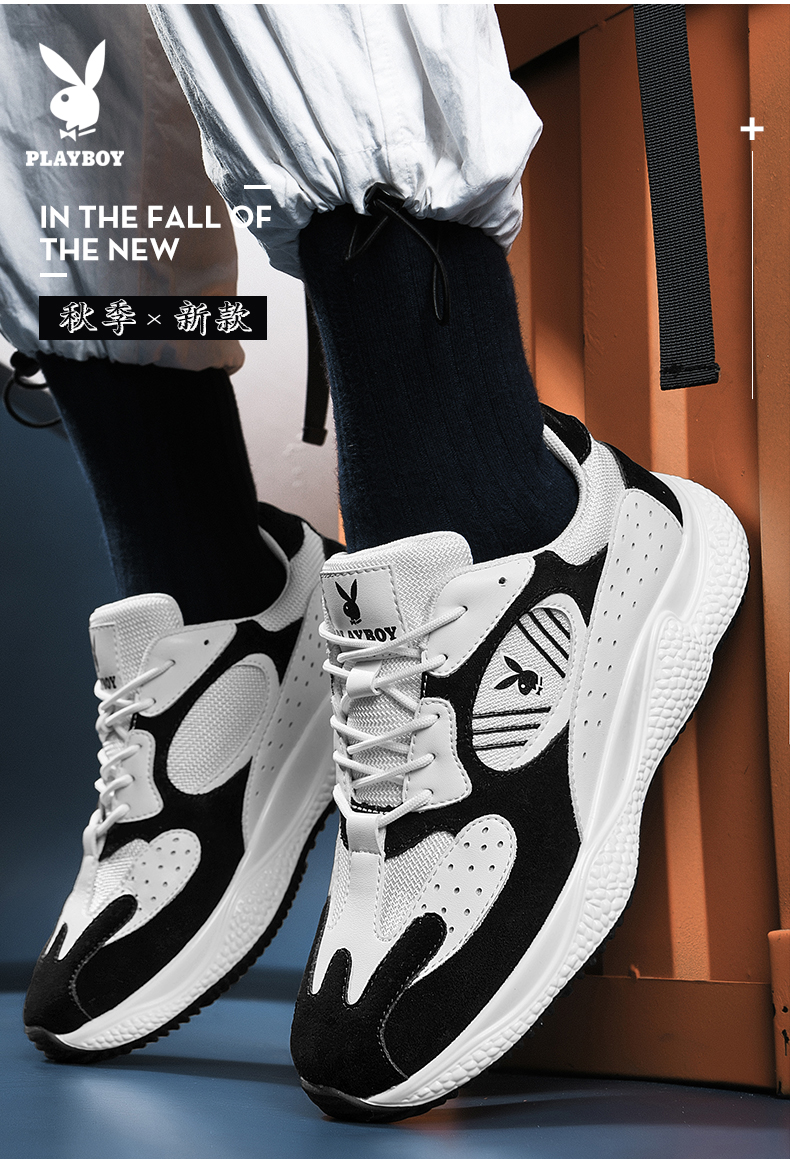 花花公子男鞋秋季2019新款鞋子阿甘鞋运动休闲鞋男秋天品牌百搭潮