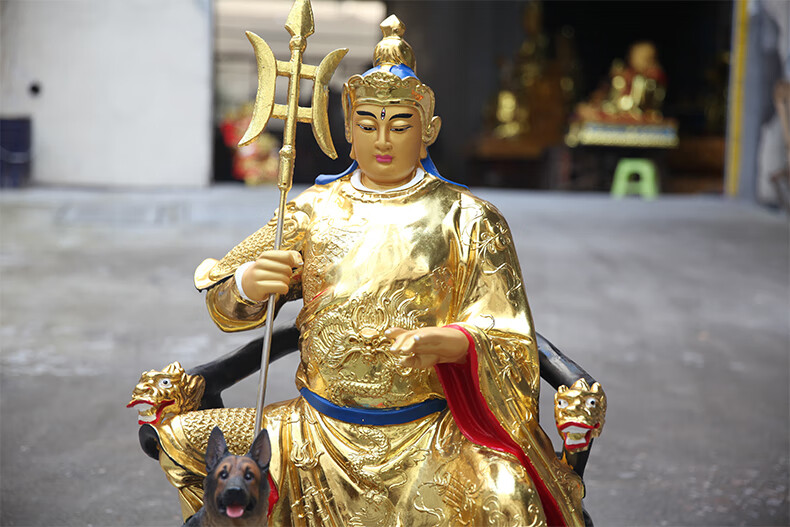 供奉坐二郎神家用供奉二郎显圣真君杨戬神像客厅招财摆件 90cm 二郎神