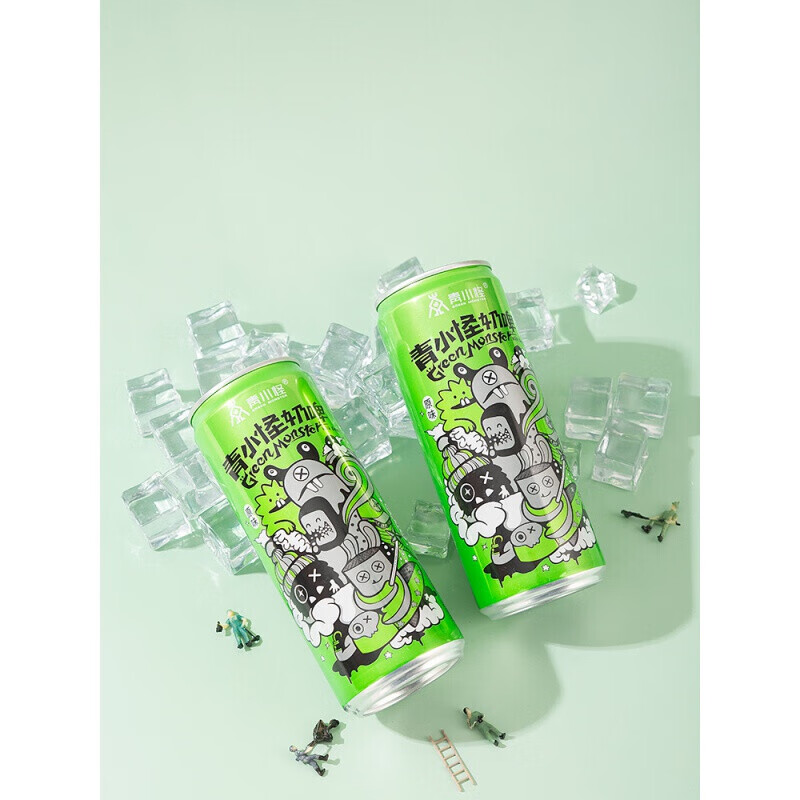 青岛青小怪奶啤乳酸菌饮品饮料300ml细罐装原味和草莓味混合装 原味24