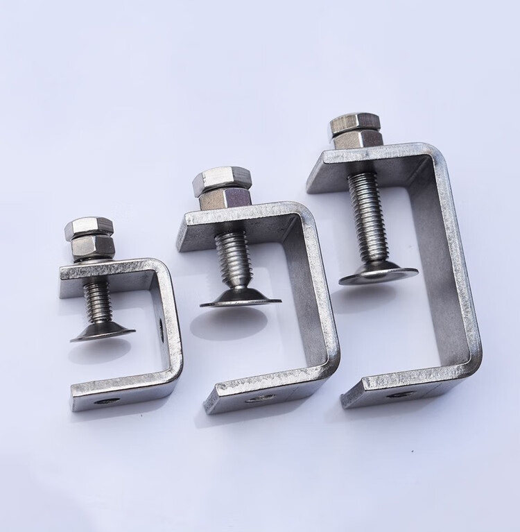 c型钢钢梁夹卡槽固定器不锈钢304老虎夹卡夹 子 钢管方形夹 c型夹 u型