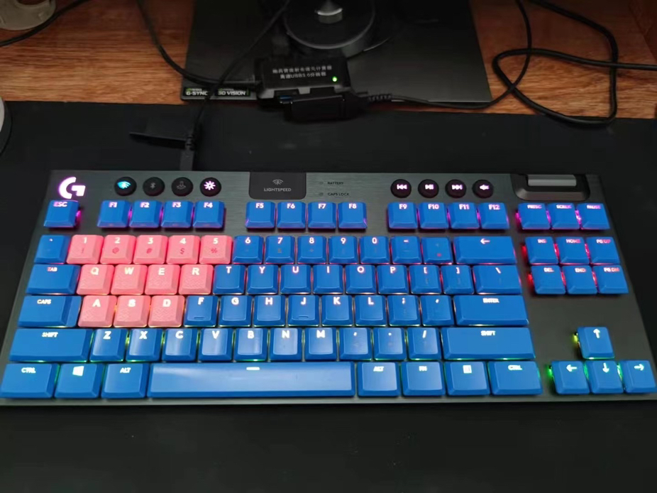 g913键帽g913tkl813有线无线游戏机械键盘rgb透光耐磨diy彩色键帽港萌