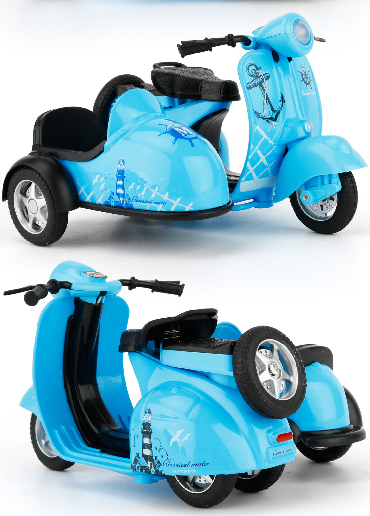 可爱q版合金回力车小型摩托车迷你小绵羊小汽玩具踏板车 不可坐人