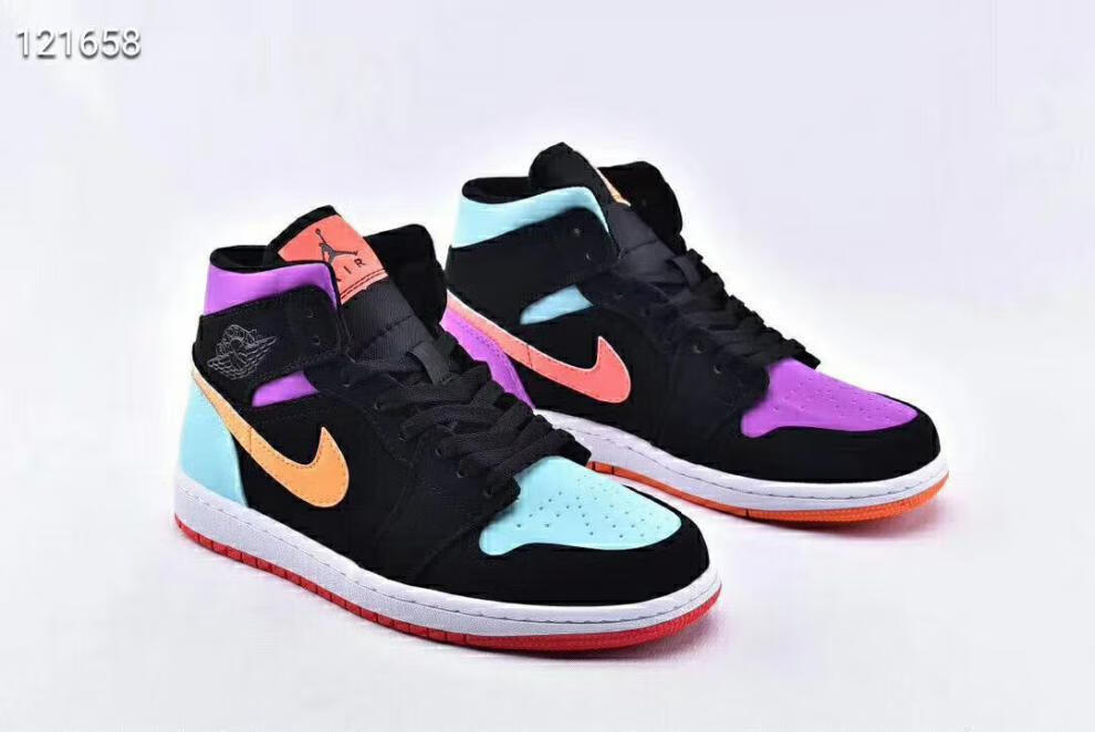 mid aj1糖果鸳鸯炫彩拼色3m反光男女中帮篮球鞋板鞋554725-083 aj1